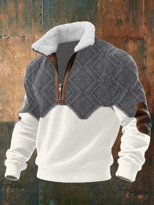 Luxe Regina™ | Fleece-Lined Zip Sweater with High Collar