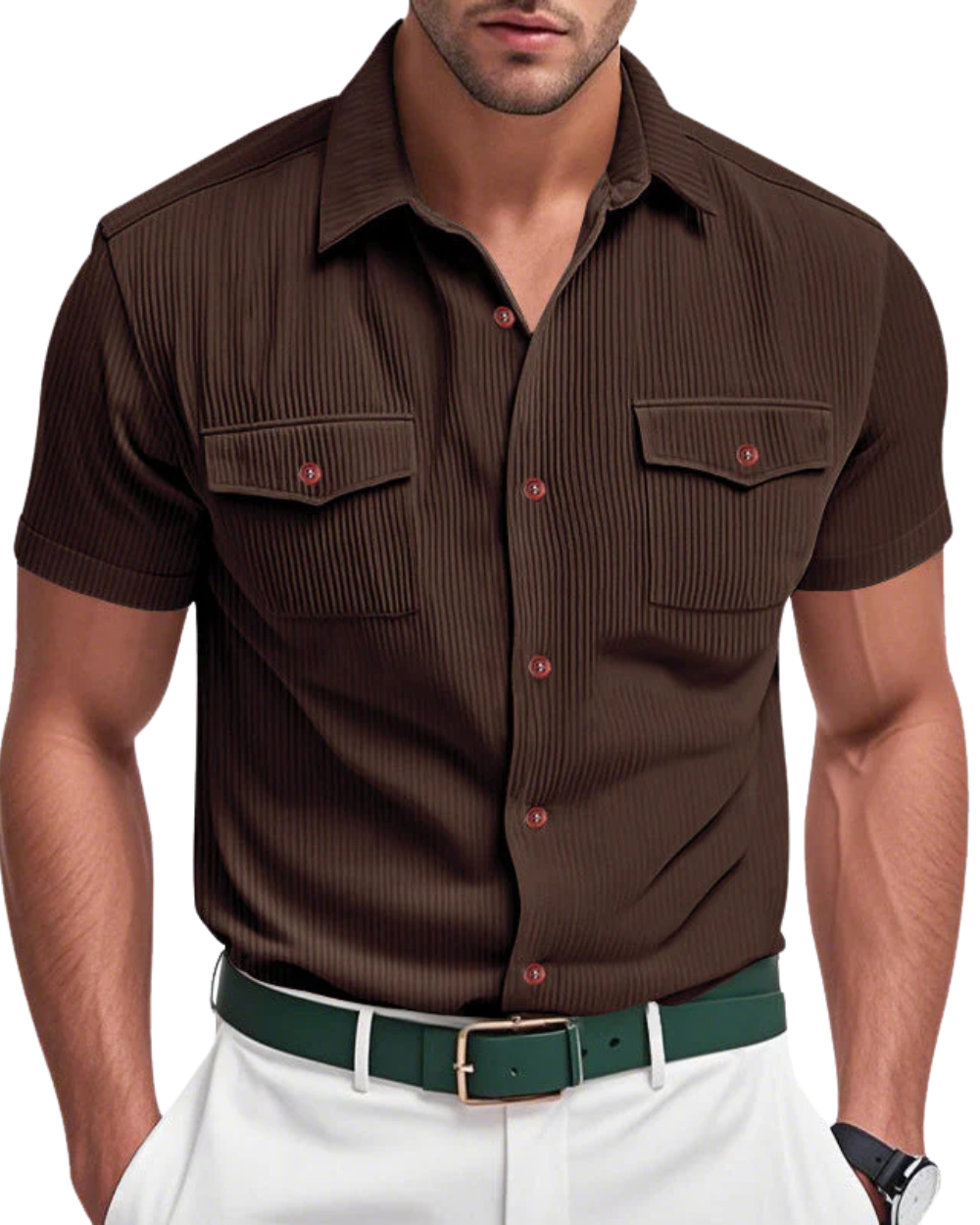 Elegant Corduroy Men's Shirt
