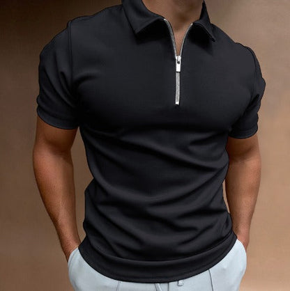 Zip-Up Polo Shirt
