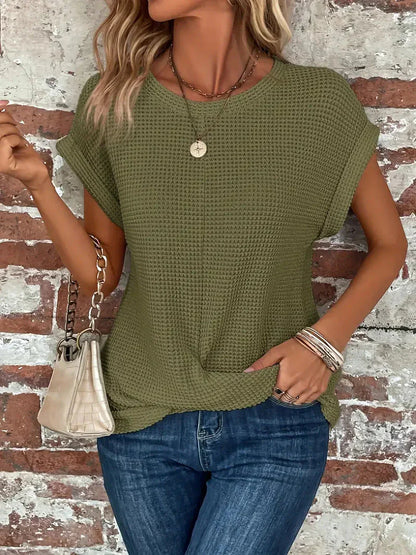 Elegant Crew Neck Blouse